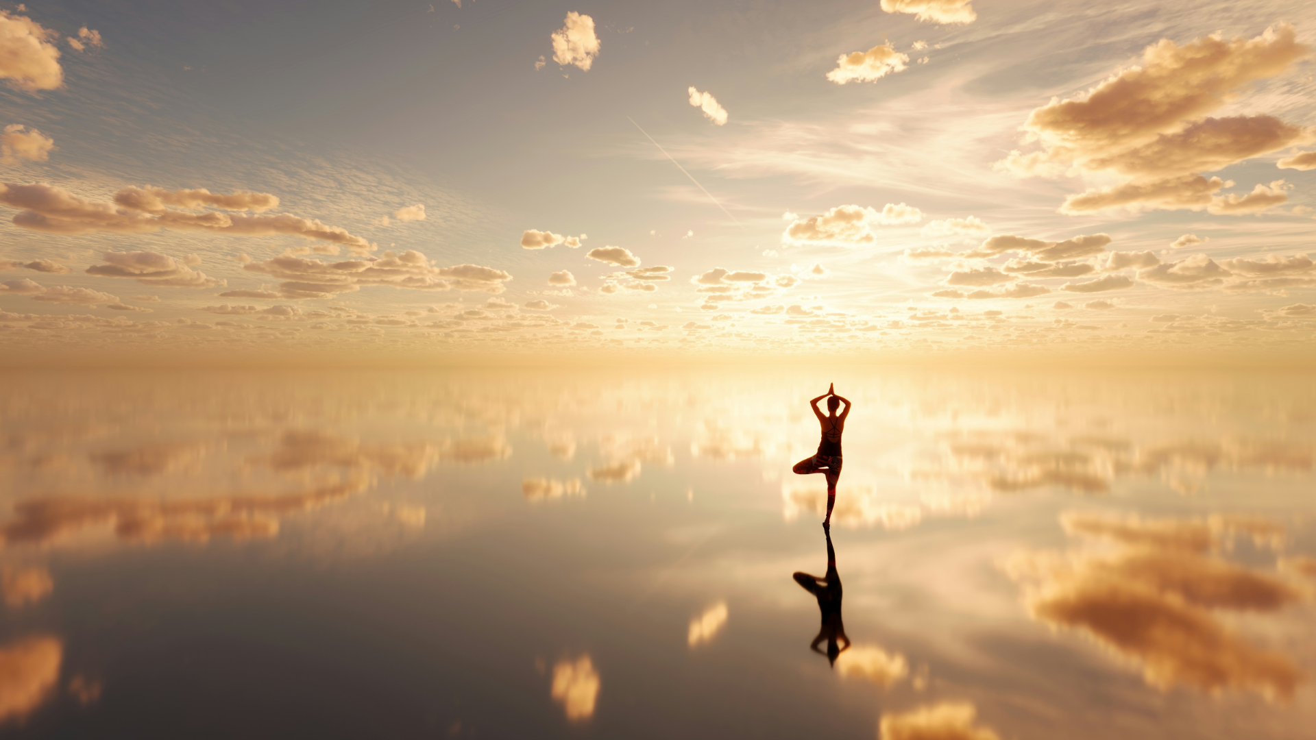 Yoga im goldenen Licht